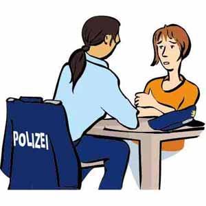 Illustratsioon: politseinik vestleb naisega